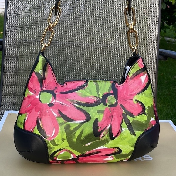 Michael Kors Collection Bancroft Medium Daisy Calf Leather Shoulder Bag - Picture 7 of 9